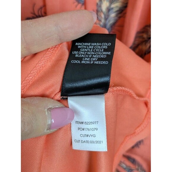Torrid Midi Dress Coral Linen-Look Pinafore Feather Prairie Beach SZ 3X NWT - Picture 12 of 16